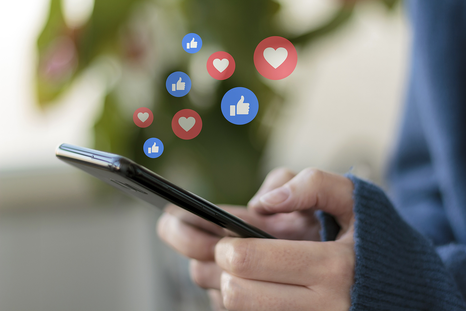 Woman using smartphone. Concept of social media and live streaming